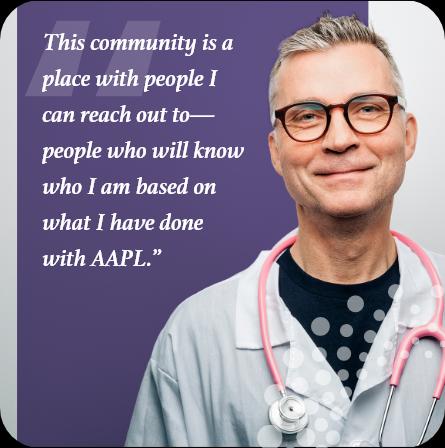 This community is a place with people I can reach out to-- people who will know who I am based on what I have done with AAPL.